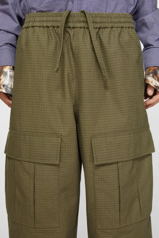 Men Cargo Trousers Olive Green Acne Studios Trousers