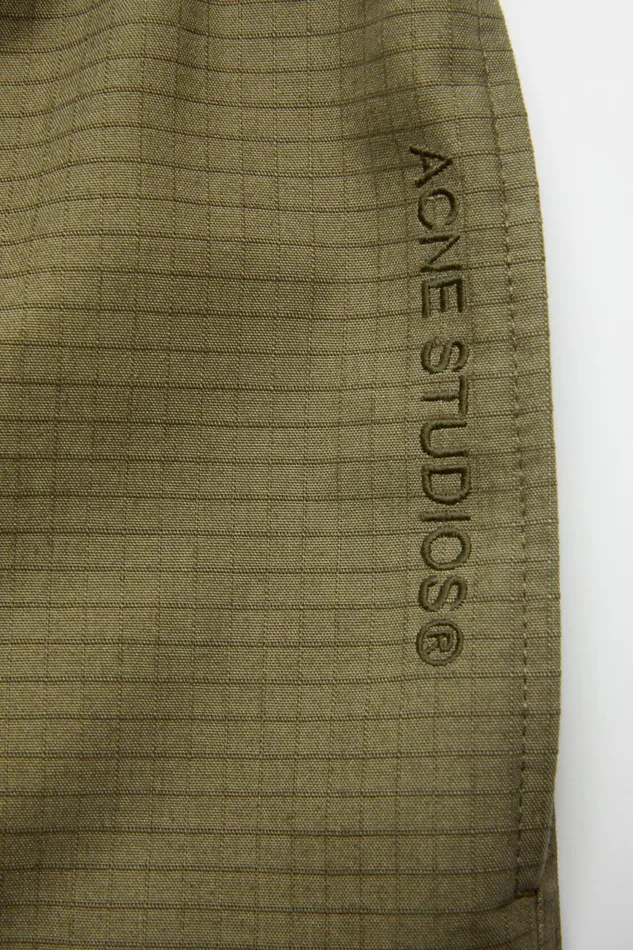 Men Cargo Trousers Olive Green Acne Studios Trousers