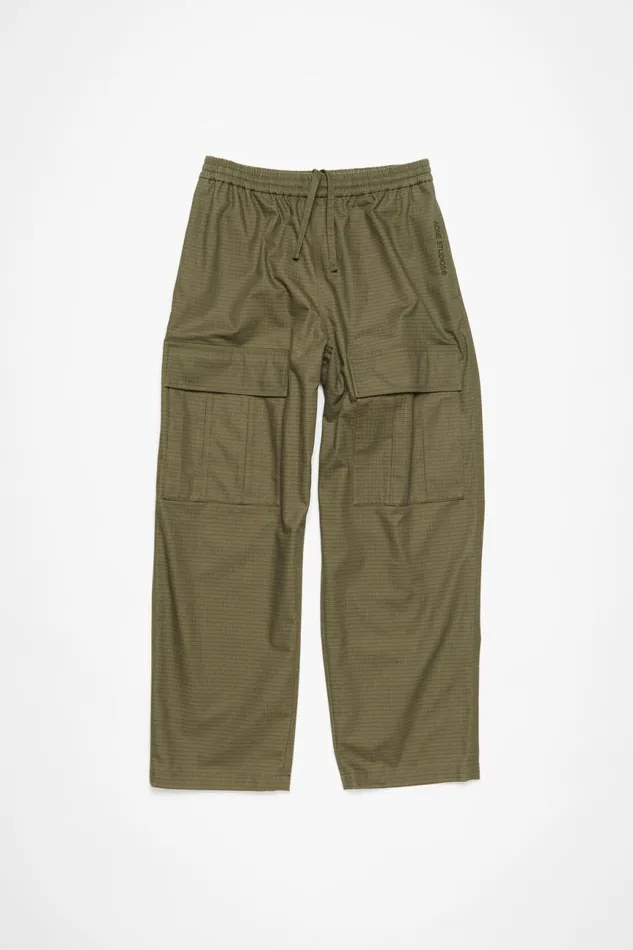Men Cargo Trousers Olive Green Acne Studios Trousers
