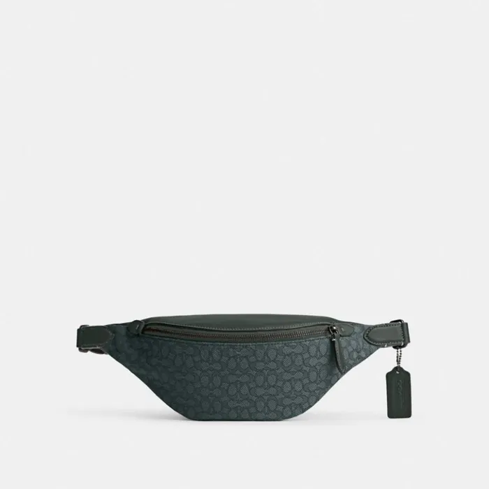 Men Charter Belt Bag 7 In Micro Signature Jacquard Amazon Green Coach Belt Bags