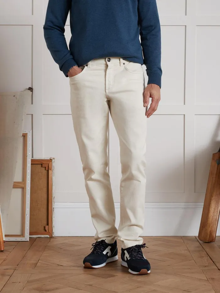 Men Clothing Cyrillus Regular CreamColored Jeans In An Organic Cotton With EcoFriendly Wash Ecru Men Clothing Cyrillus Regular CreamColored Jeans In An Organic Cotton With EcoFriendly Wash Ecru