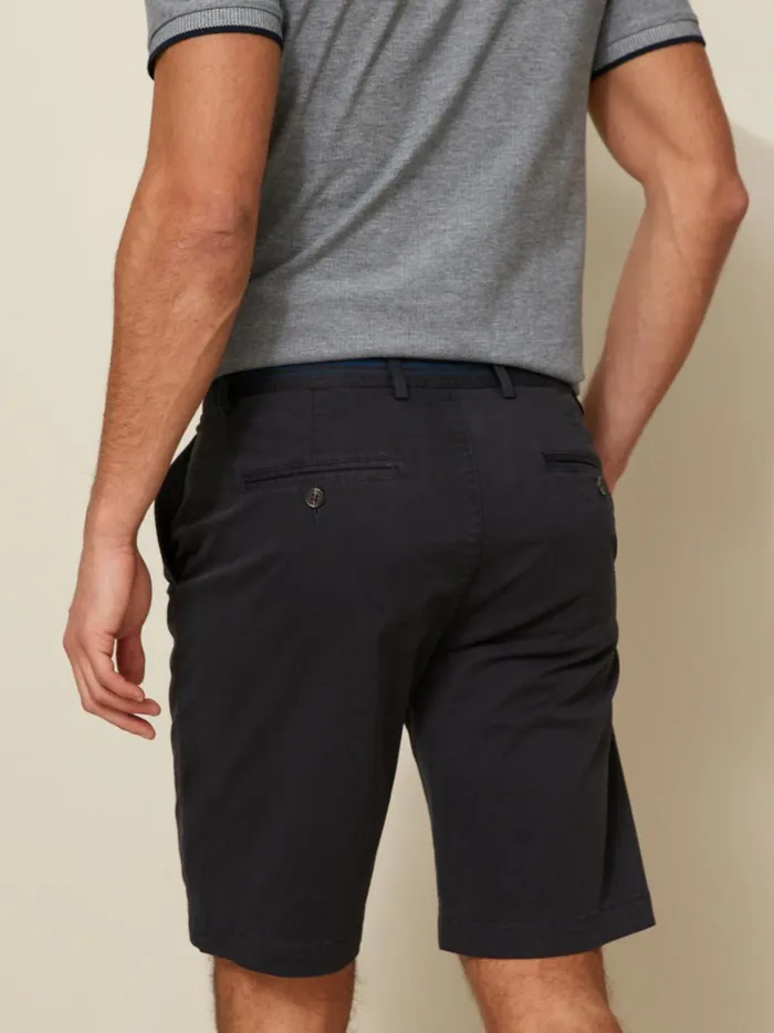 Men Clothing Cyrillus Straight Leg Stretch Cotton Bermuda Shorts Marine