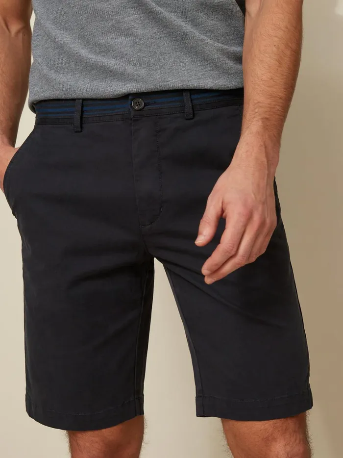Men Clothing Cyrillus Straight Leg Stretch Cotton Bermuda Shorts Marine