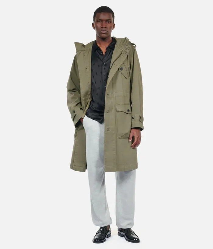 Men Coats and Jackets THE KOOPLES Long Khaki Hooded Parka