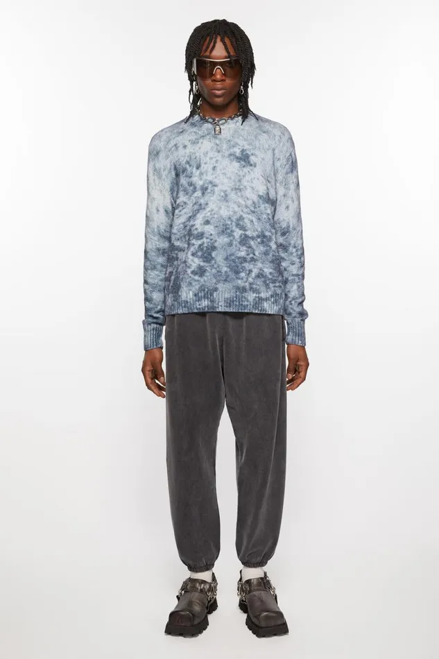 Men Cotton Sweatpants Faded Black Acne Studios Trousers