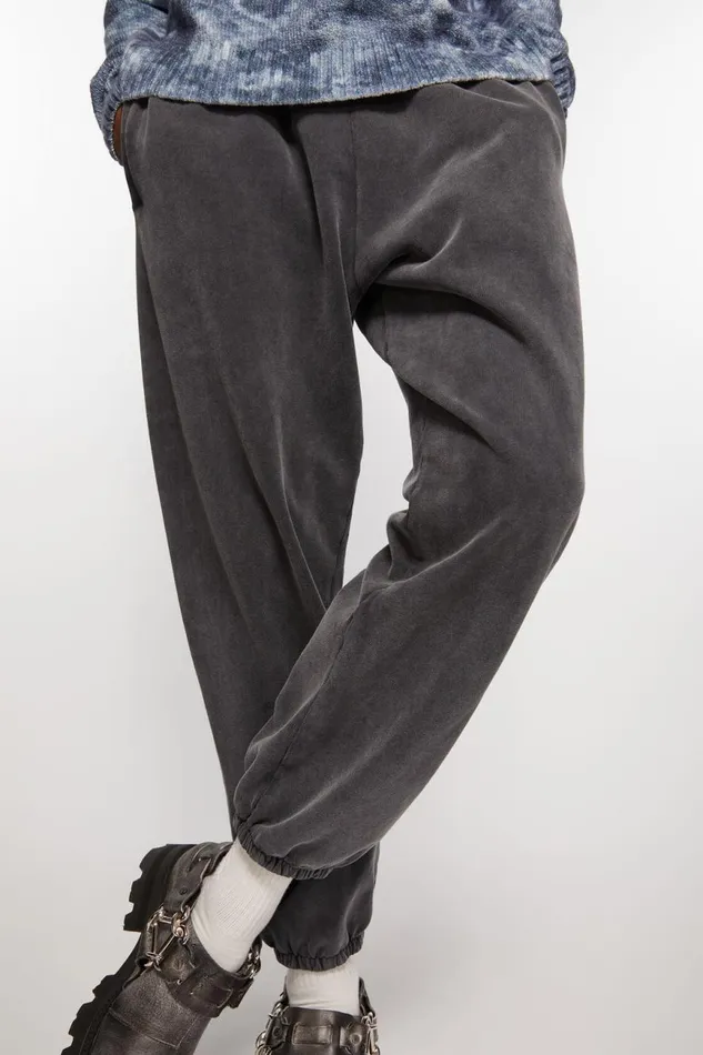 Men Cotton Sweatpants Faded Black Acne Studios Trousers