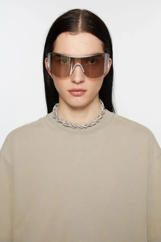 Men Crystal Cord Necklace Antique Silversilver Acne Studios Jewellery