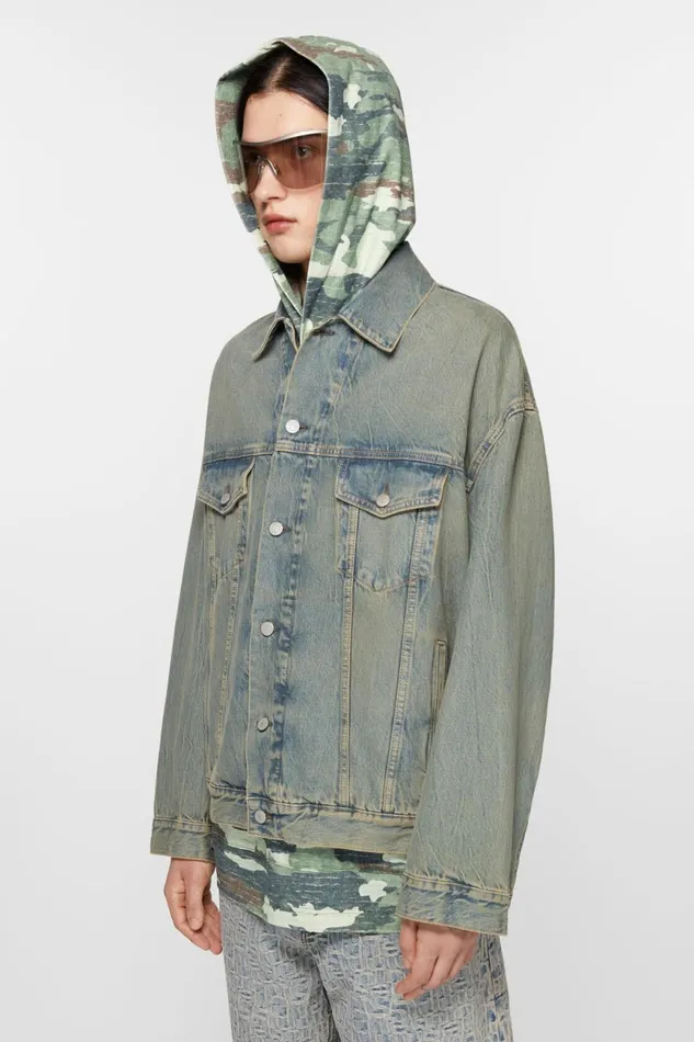 Men Denim Jacket 8211 Oversized Fit Bluebeige Acne Studios Outerwear
