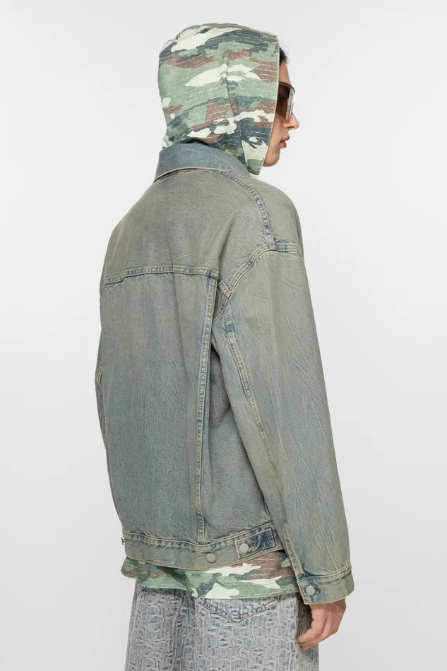 Men Denim Jacket 8211 Oversized Fit Bluebeige Acne Studios Outerwear