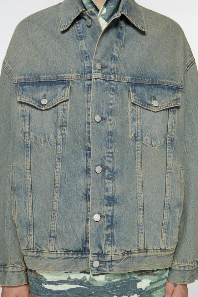 Men Denim Jacket 8211 Oversized Fit Bluebeige Acne Studios Outerwear
