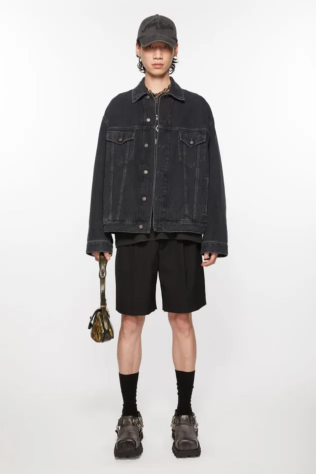 Men Denim Jacket 8211 Relaxed Fit Black Acne Studios Outerwear