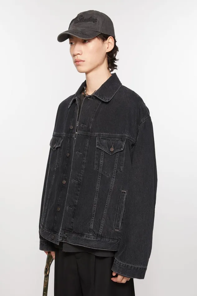 Men Denim Jacket 8211 Relaxed Fit Black Acne Studios Outerwear