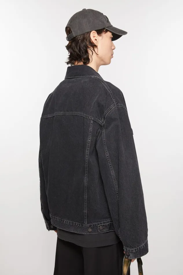 Men Denim Jacket 8211 Relaxed Fit Black Acne Studios Outerwear