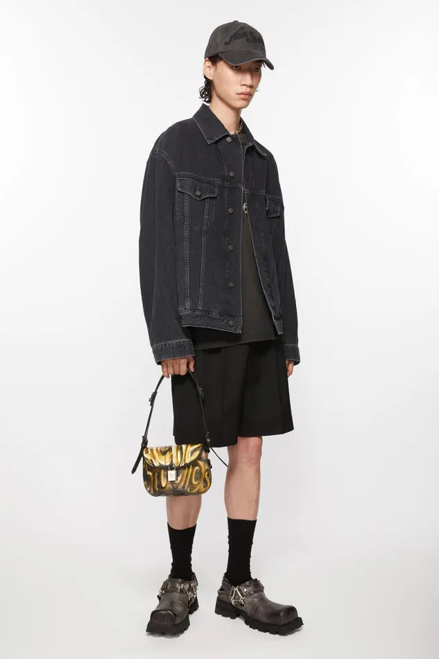 Men Denim Jacket 8211 Relaxed Fit Black Acne Studios Outerwear