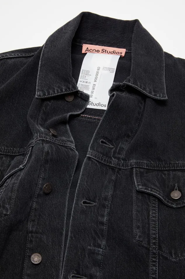 Men Denim Jacket 8211 Relaxed Fit Black Acne Studios Outerwear