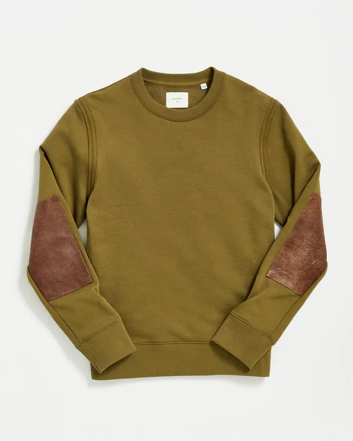 Men Dover Sweatshirt Olive Drab Billy Reid Sweaters and Sweatshirts