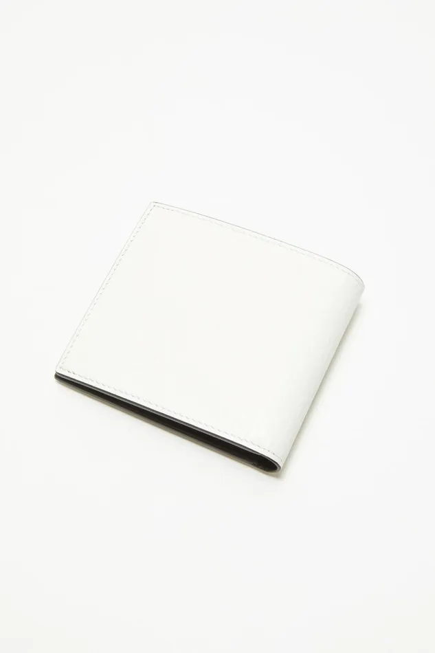 Men Folded Leather Wallet White Acne Studios Small Leather Goods