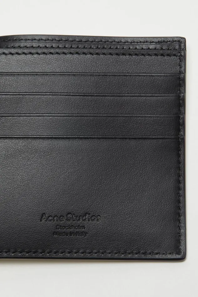 Men Folded Leather Wallet White Acne Studios Small Leather Goods