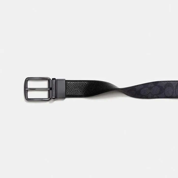 Men Harness Buckle Cut To Size Reversible Belt 38 Mm Charcoalblack Coach Belts Men Harness Buckle Cut To Size Reversible Belt 38 Mm Charcoalblack Coach Belts