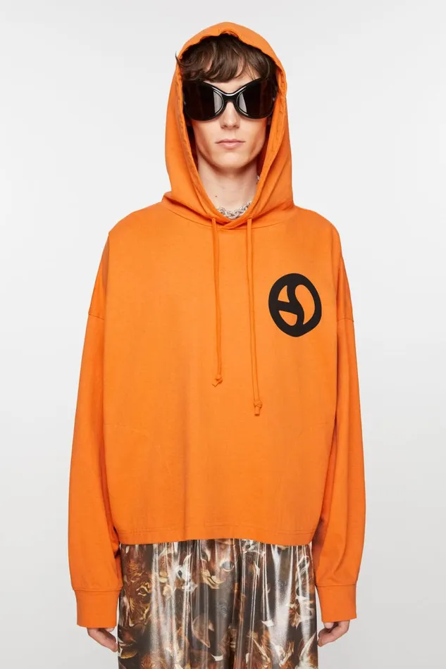 Men Hooded Sweater Sharp Orange Acne Studios Sweatshirts