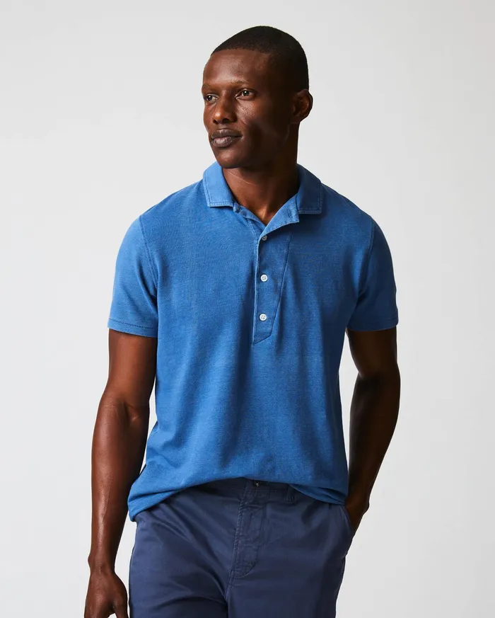 Men Indigo Polo Denim Billy Reid Polos Tees and Henleys