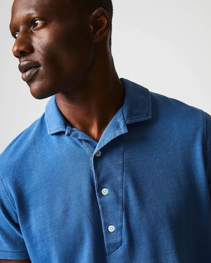 Men Indigo Polo Denim Billy Reid Polos Tees and Henleys