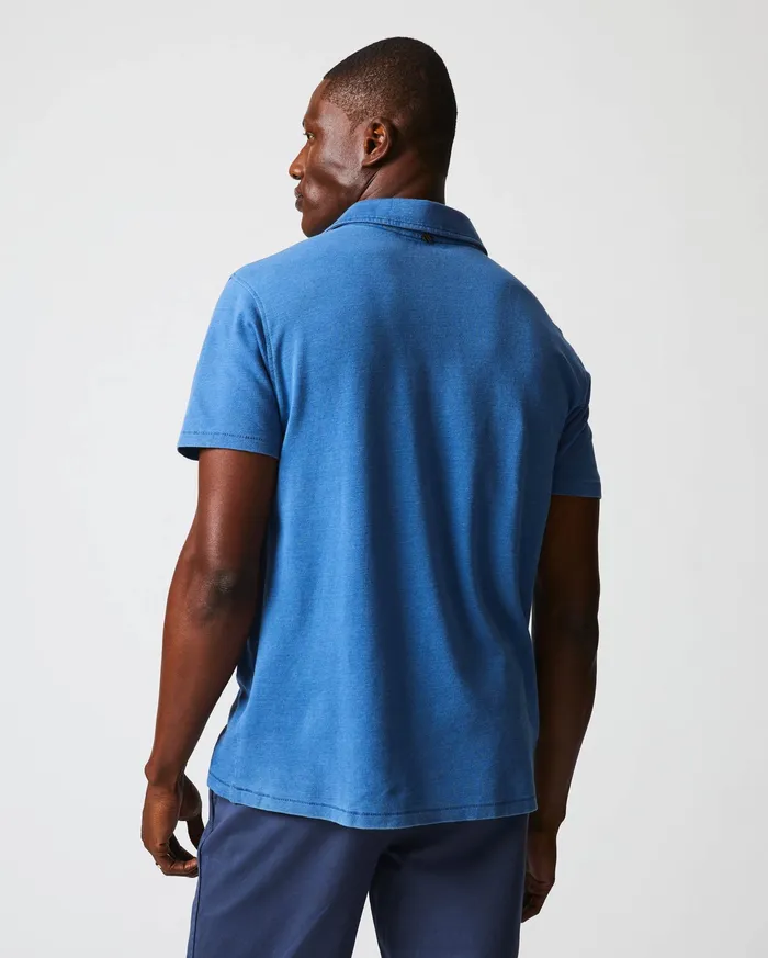 Men Indigo Polo Denim Billy Reid Polos Tees and Henleys