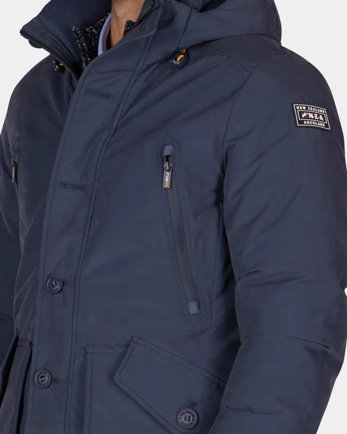 Men Jackets NZA New Zealand Auckland Canvas Blue Parka Jacket 8211 Tin Blue Men Jackets NZA New Zealand Auckland Canvas Blue Parka Jacket 8211 Tin Blue