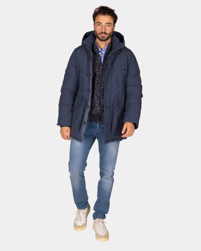 Men Jackets NZA New Zealand Auckland Canvas Blue Parka Jacket 8211 Tin Blue Men Jackets NZA New Zealand Auckland Canvas Blue Parka Jacket 8211 Tin Blue