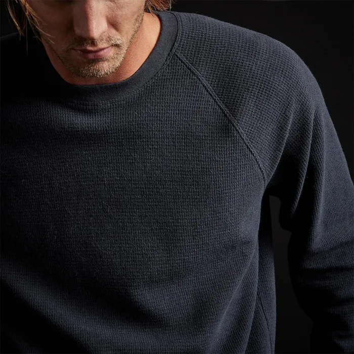 MEN James Perse CASHMERE COLLECTION Thermal Knit Raglan Top French Navy