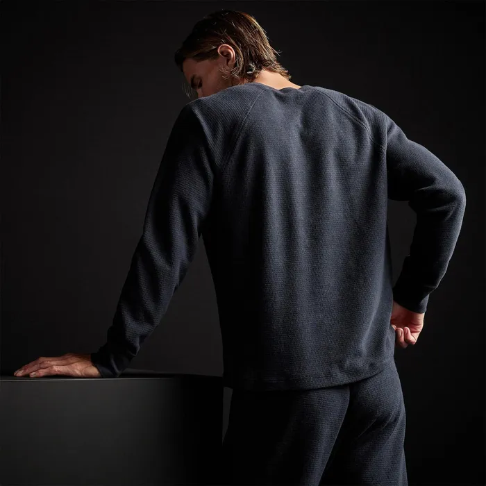MEN James Perse CASHMERE COLLECTION Thermal Knit Raglan Top French Navy