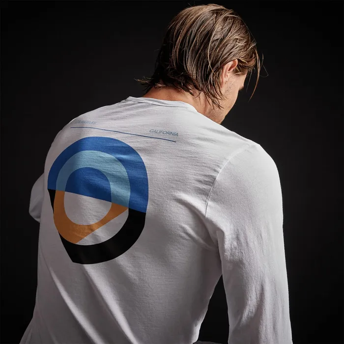 MEN James Perse GRAPHICS Long Sleeve Crew Neck Abstract Circle White