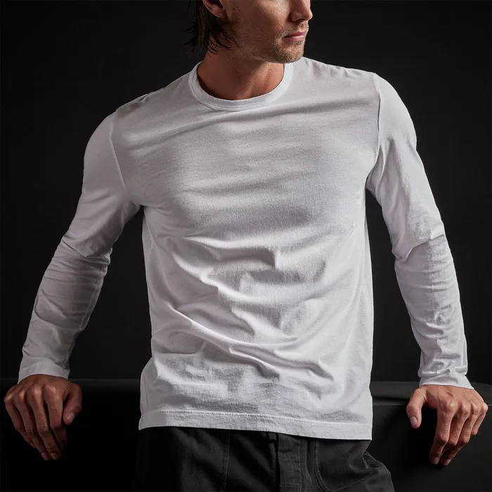 MEN James Perse GRAPHICS Long Sleeve Crew Neck Abstract Circle White