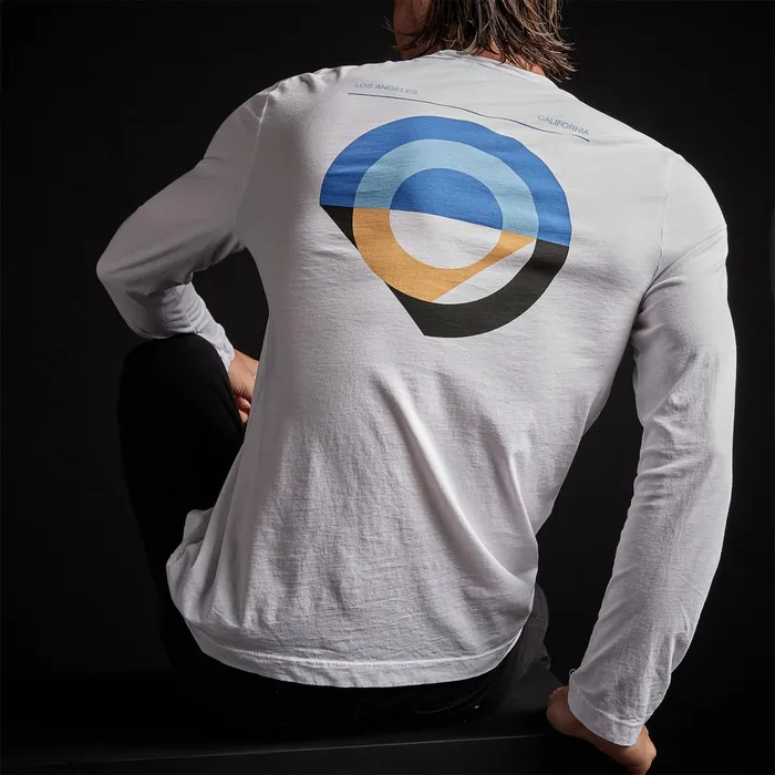 MEN James Perse GRAPHICS Long Sleeve Crew Neck Abstract Circle White