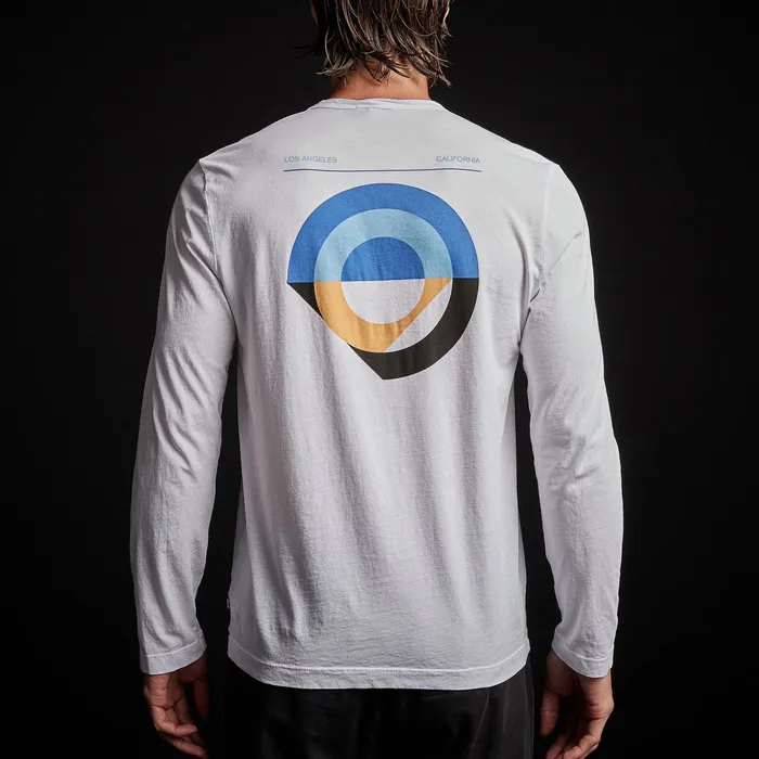 MEN James Perse GRAPHICS Long Sleeve Crew Neck Abstract Circle White