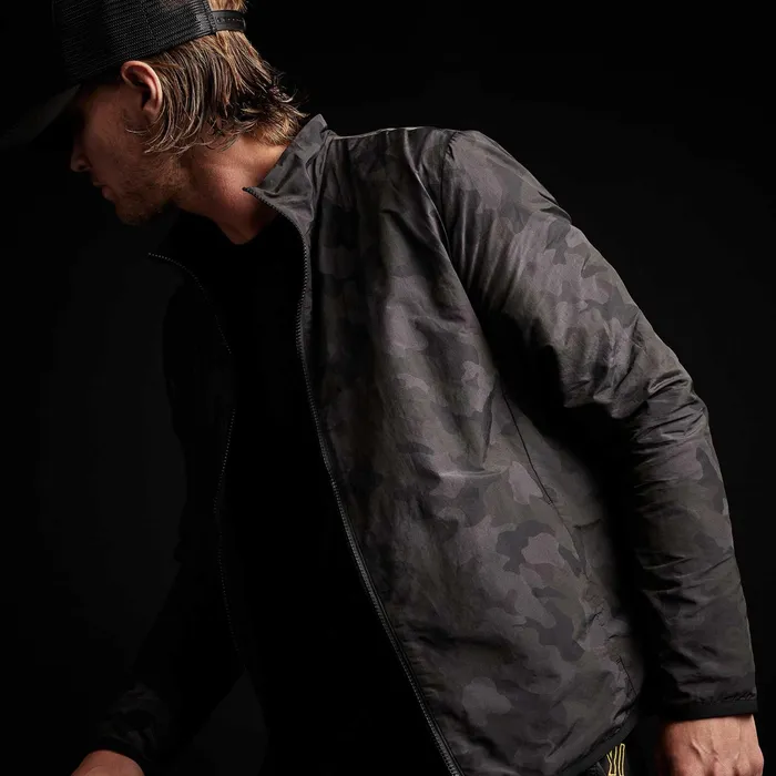 MEN James Perse JACKETSOUTERWEAR Camo Cotton Nylon Windbreaker Dark Olive Camo