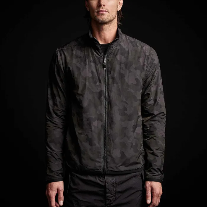MEN James Perse JACKETSOUTERWEAR Camo Cotton Nylon Windbreaker Dark Olive Camo