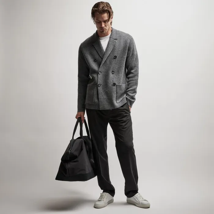 MEN James Perse JACKETSOUTERWEAR Double Breasted Cashmere Blazer Flannel