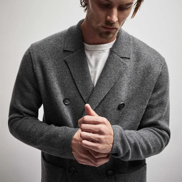 MEN James Perse JACKETSOUTERWEAR Double Breasted Cashmere Blazer Flannel