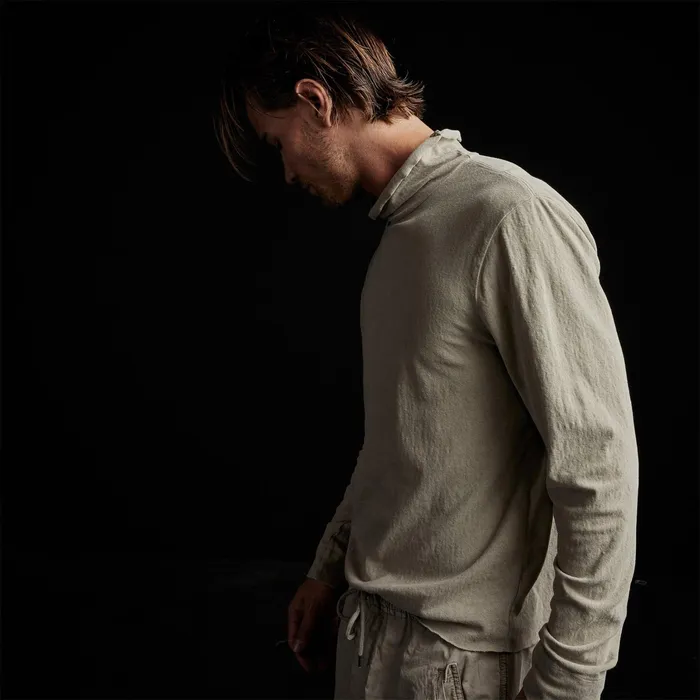 MEN James Perse POLOSNOVELTY TOPS Brushed Jersey Funnel Neck String Pigment