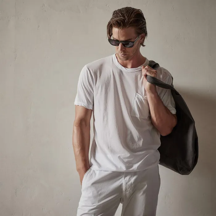 MEN James Perse TSHIRTS Jersey Short Sleeve Pocket Crew White