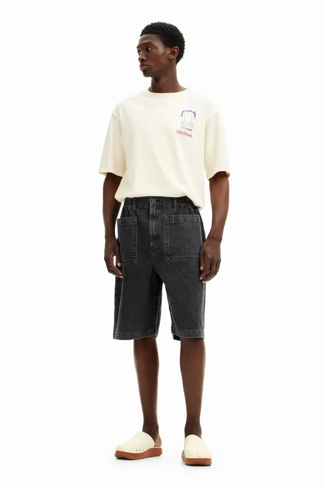Men Jeans And Trousers Desigual Denim Shorts With Pockets