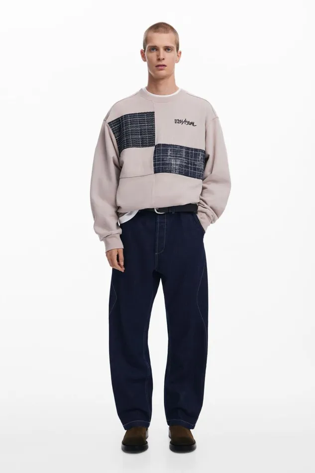 Men Jeans And Trousers Desigual Jeans With Zigzag Stitching
