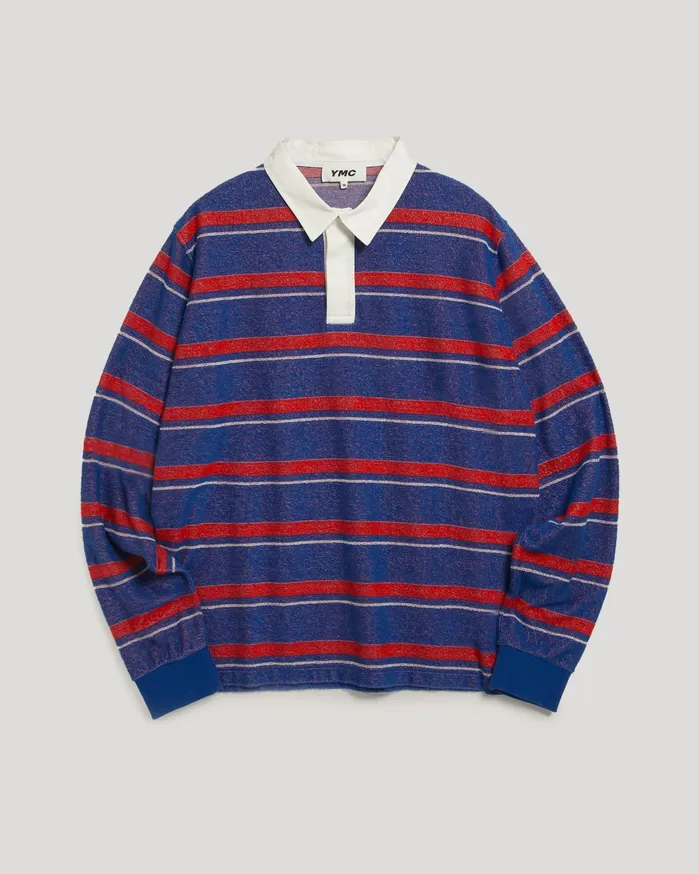 Men JJ Rugby Sweatshirt Blue Multi YMC Tops and TShirts