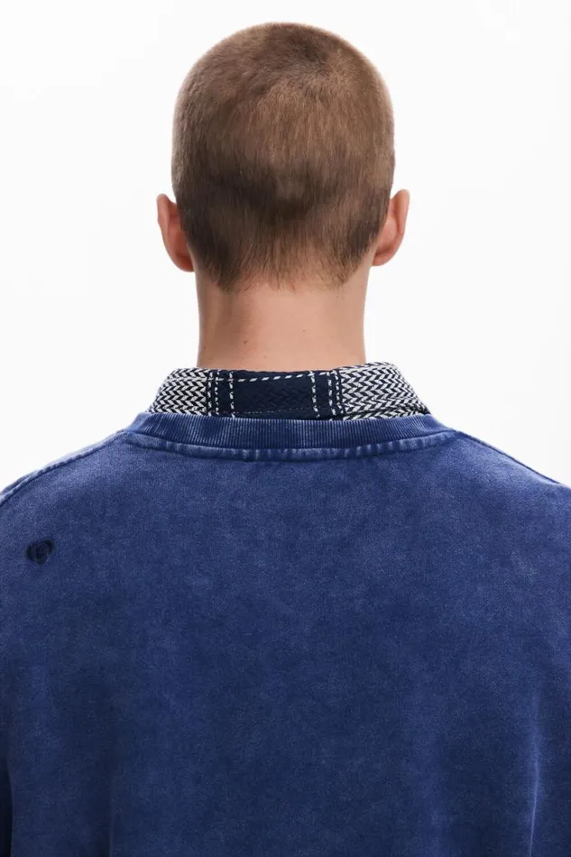 Men Jumpers And Sweatshirts Desigual Sweatshirt With Braided Sleeves