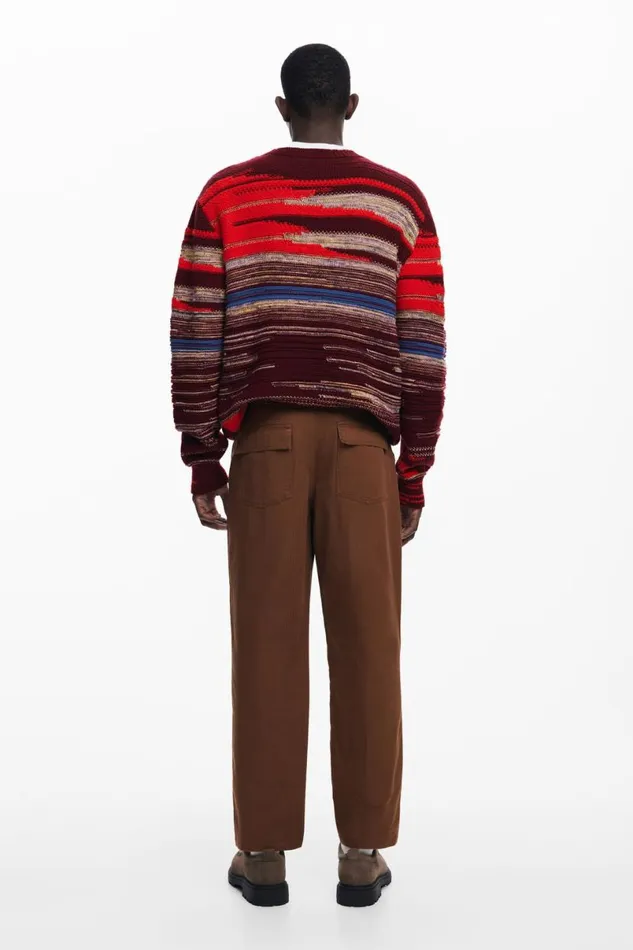Men Jumpers And Sweatshirts Desigual Thick Striped Sweater