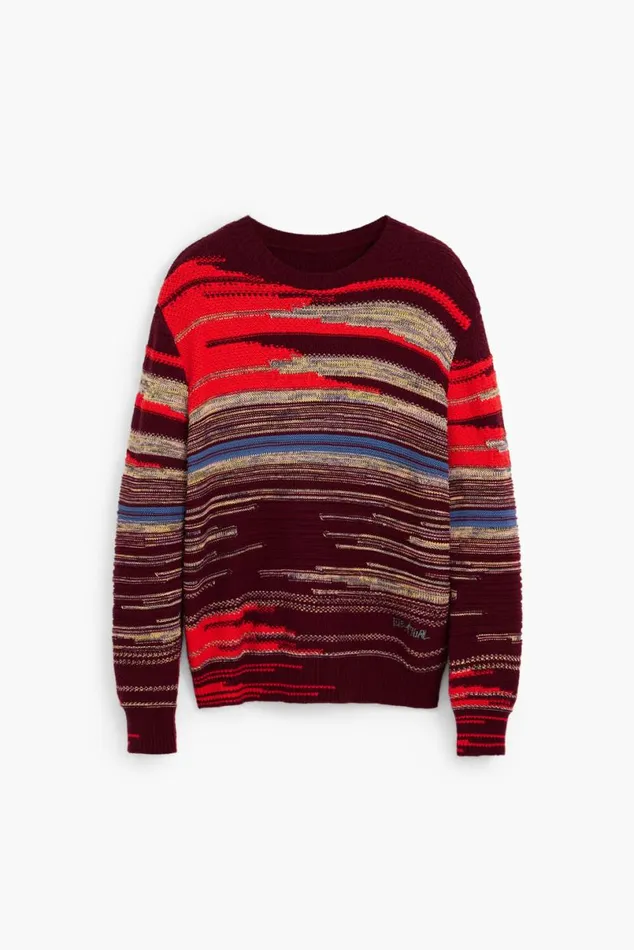 Men Jumpers And Sweatshirts Desigual Thick Striped Sweater
