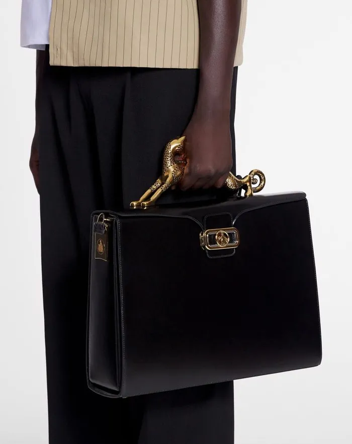 Men Lanvin Tote Bags Lanvin X Future Pencil Leather Briefcase Black Men Lanvin Tote Bags Lanvin X Future Pencil Leather Briefcase Black