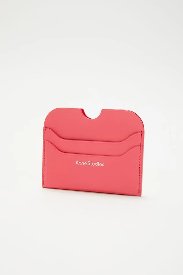 Men Leather Card Holder Electric Pink Acne Studios Small Leather Goods