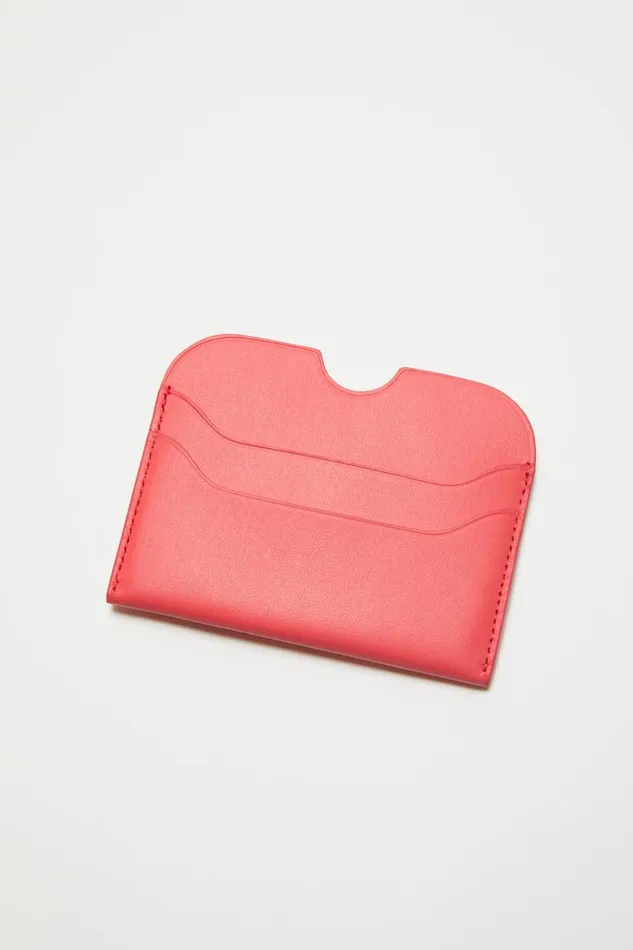Men Leather Card Holder Electric Pink Acne Studios Small Leather Goods